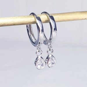 New 18K Gold Plated Teardrop Huggie Hoops Earrings